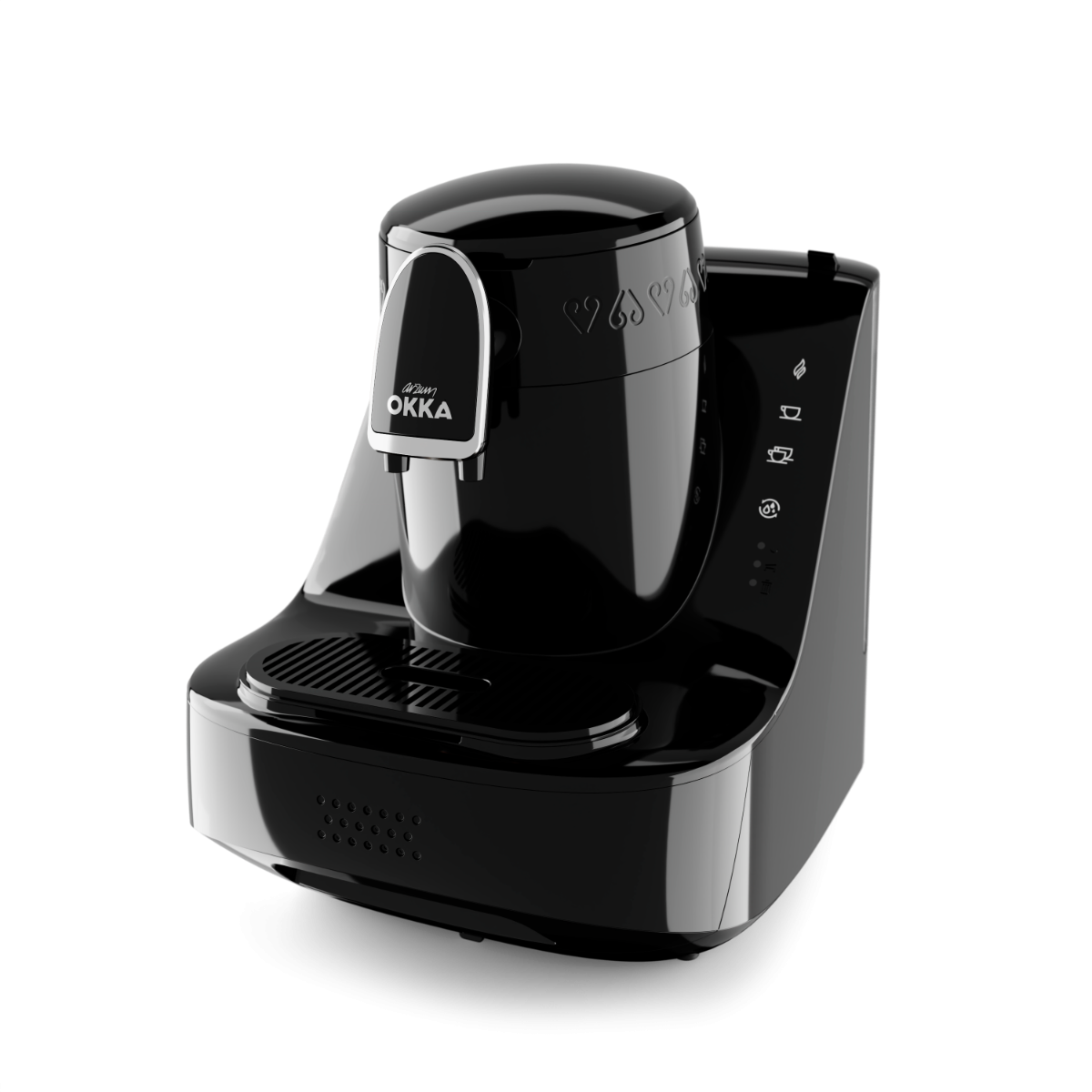 Arzum OKKA Elite Türkische Kaffeemaschine – Schwarz/Chrom – 2 Tassen – Einstellbare Temperatur – Vollautomatisch – 710 W