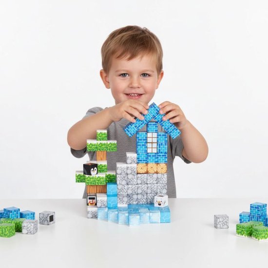 Magnetische Bouwblokken Set Winter - 124 Delig - Magnetisch Constructiespeelgoed - Educatief Bouwspeelgoed voor Kinderen – foto 6