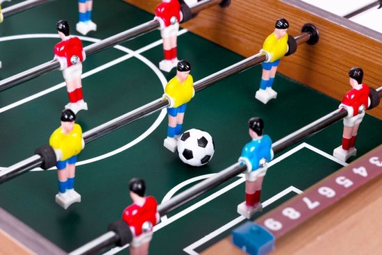 ECOTOYS Mini Tafelvoetbaltafel - 70x35 cm - Hout - Tafelvoetbalspel voor Kinderen – foto 3