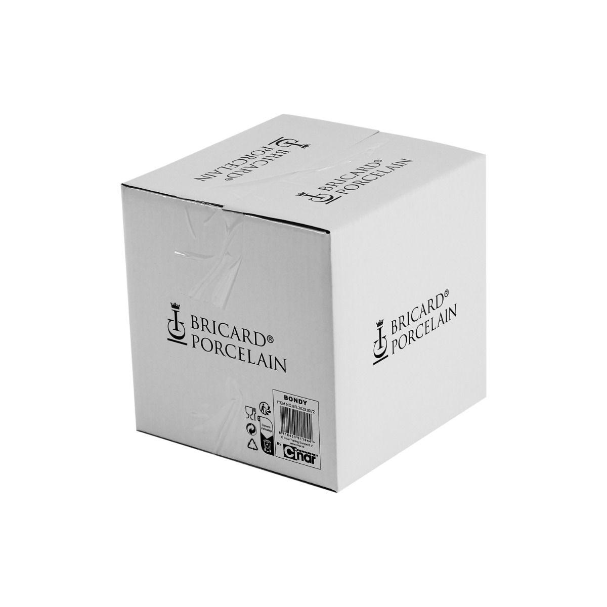 Bricard Barles, Koffieset, 12-delig, Wit/Taupe, 225ml, Porselein, Koffie Kopjes en Schoteltjes – verpakking