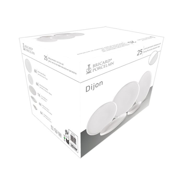 Bricard Dijon Serviesset Wit 25-delig Porselein – productfoto 6
