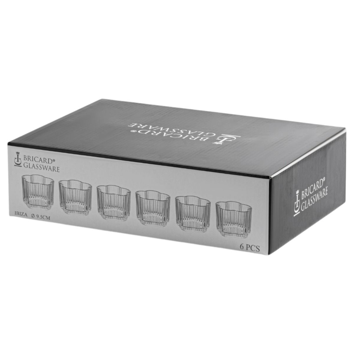 Bricard Ibiza, Kommenset, Ø8 cm, 6-delig, Transparant Glas – verpakking
