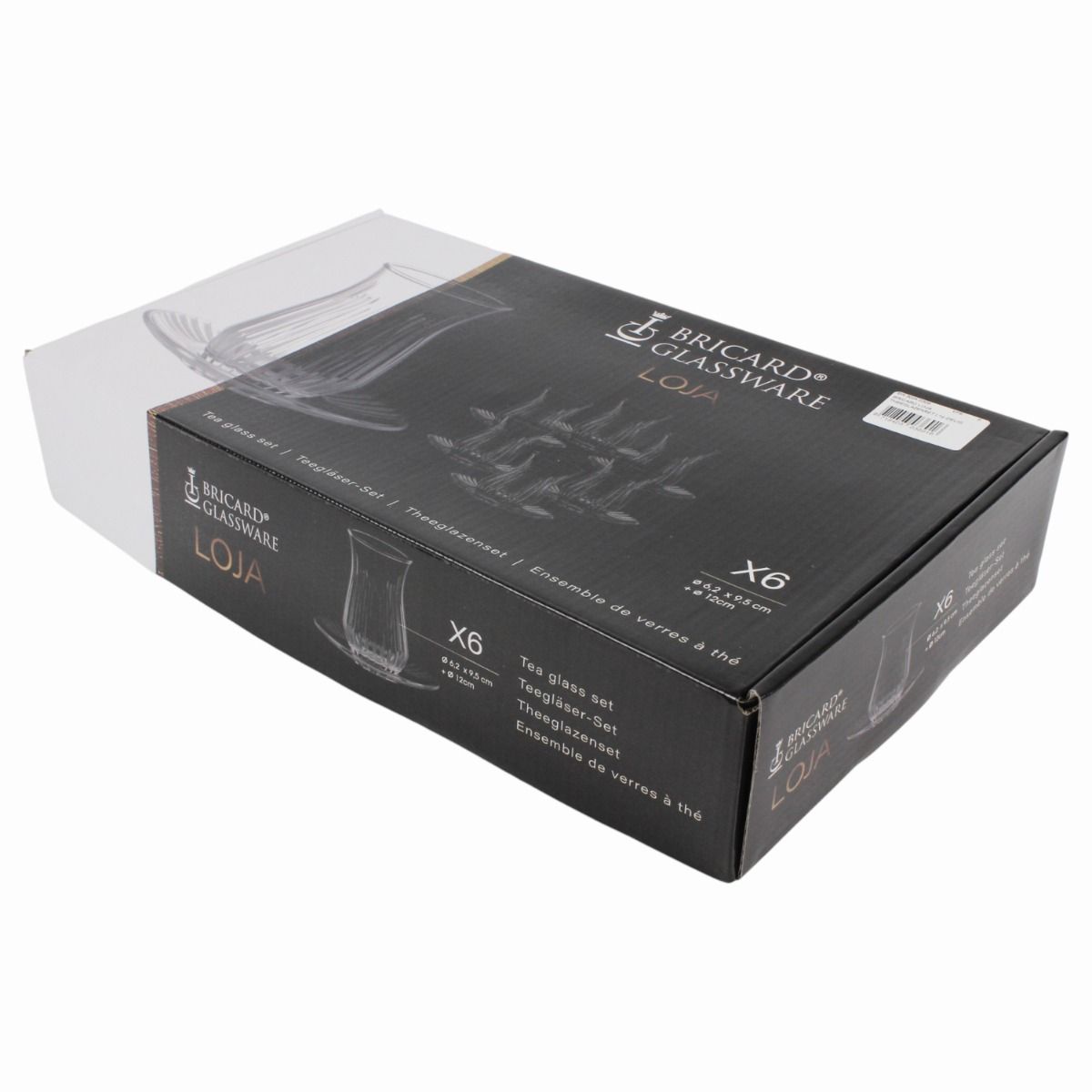 Bricard Loja, Turkse Theeglazen met Onderzetters, 12-delig, 6-Persoons, 160ml – verpakking