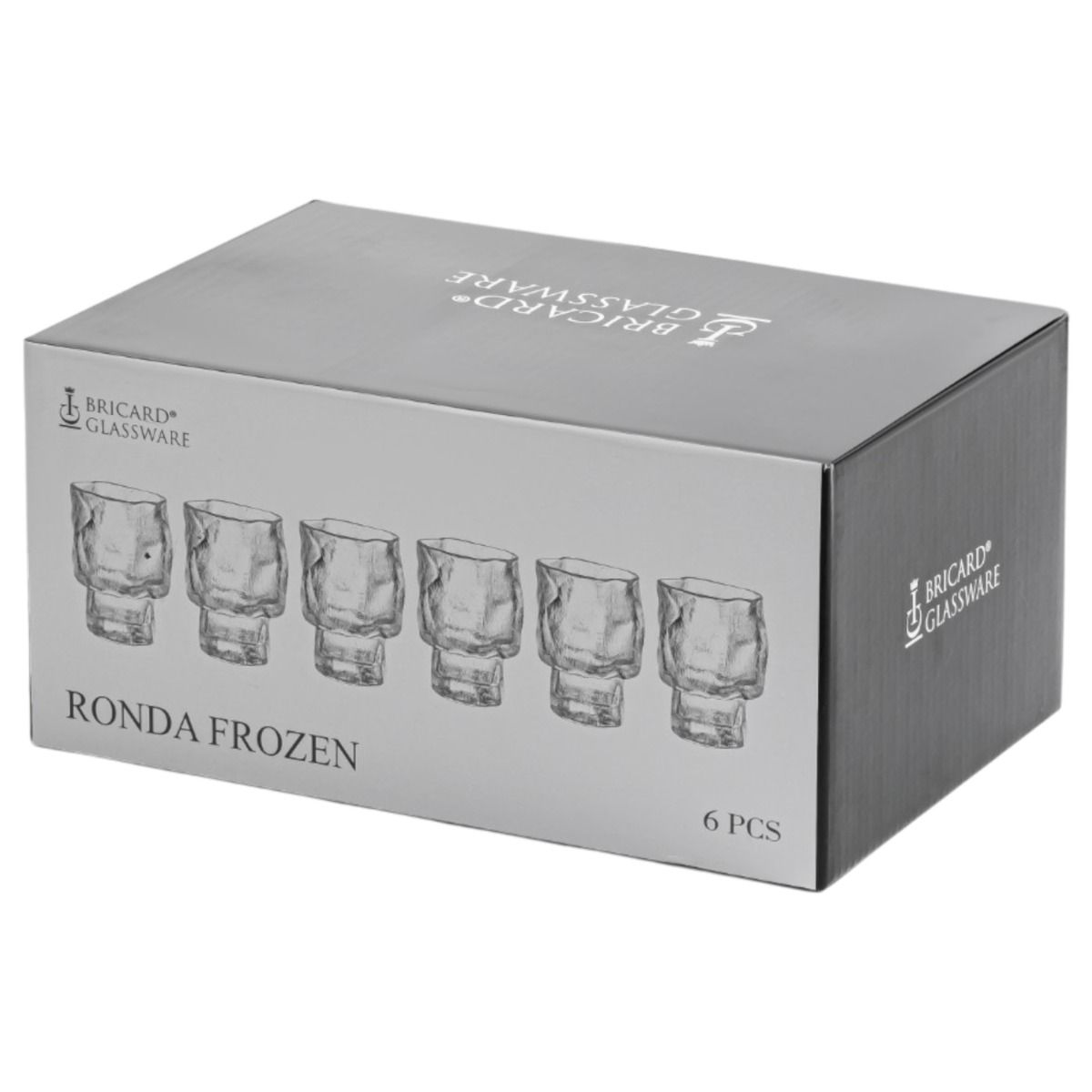 Bricard Ronda Frozen, Tumbler Glazen, Set van 6, Drinkglazen, Waterglas – verpakking