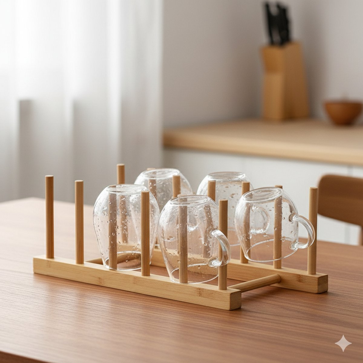 Cheffinger Afdruiprek - Bamboe - Bordenrek - Bordenhouder - TEKZEN