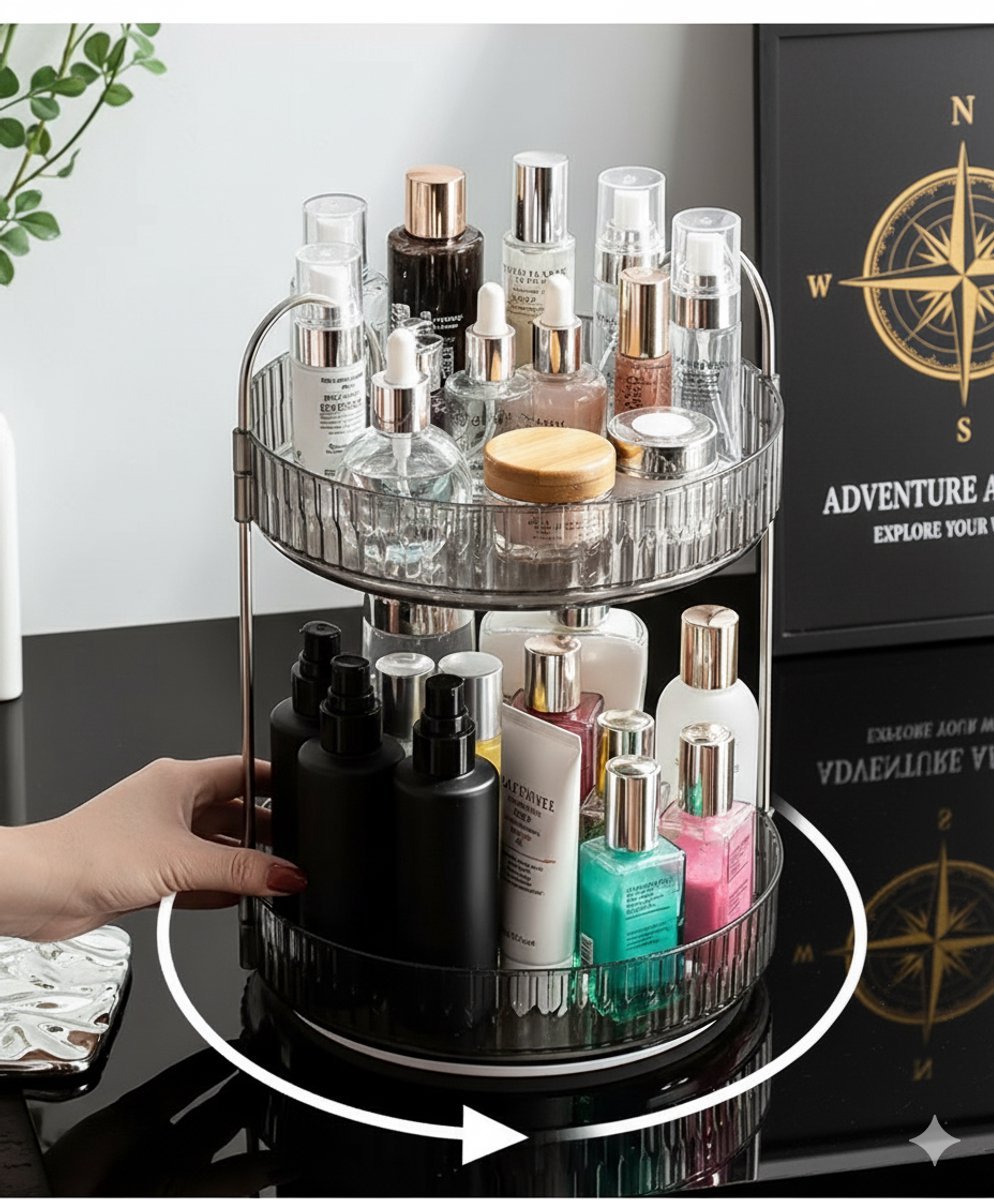 Cheffinger Draaibare Make - Up Organizer - 360° - Beautycase - Opbergdoos voor Cosmetica - Sierraden Opbergbox - TEKZEN