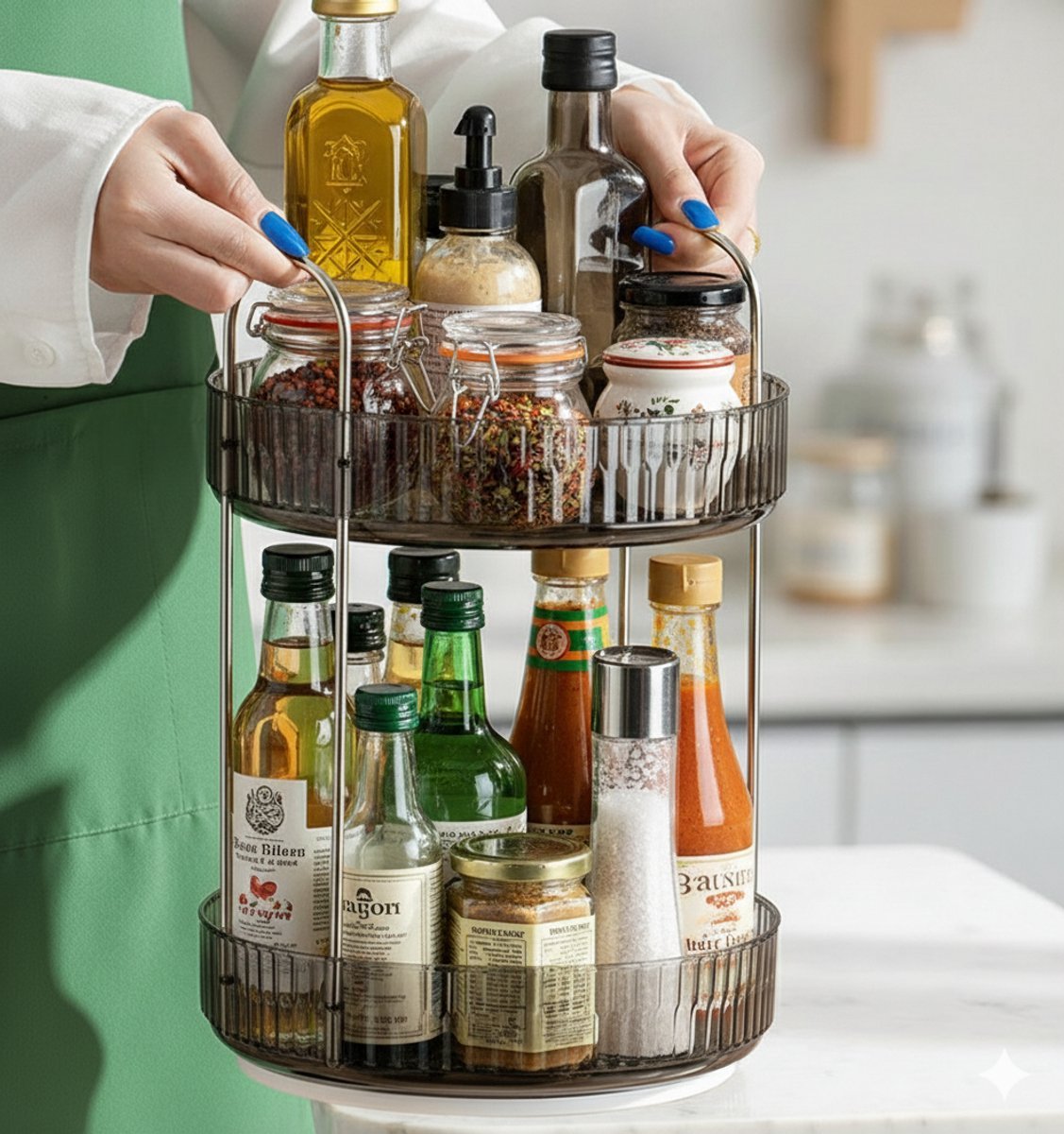 Cheffinger Draaibare Make - Up Organizer - 360° - Beautycase - Opbergdoos voor Cosmetica - Sierraden Opbergbox - TEKZEN