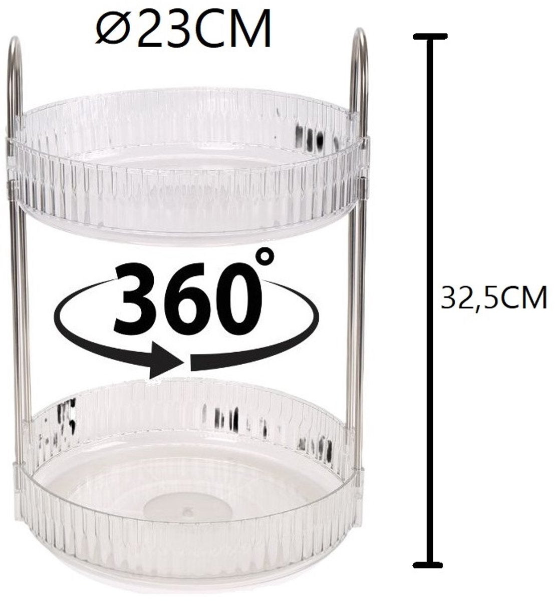 Cheffinger Draaibare Make - Up Organizer - 360° - Beautycase - Opbergdoos voor Cosmetica - Sierraden Opbergbox - TEKZEN