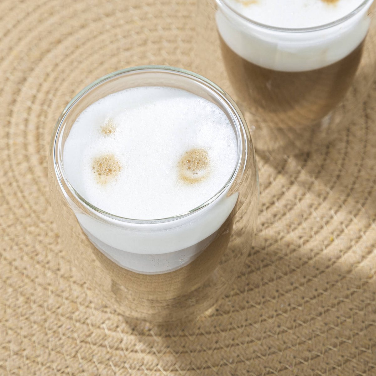 Cheffinger Dubbelwandige Glazen - 350 ml - Set van 2 - Koffieglazen - Theeglas - Cappuccino Glazen - Latte Macchiato Glazen - TEKZEN