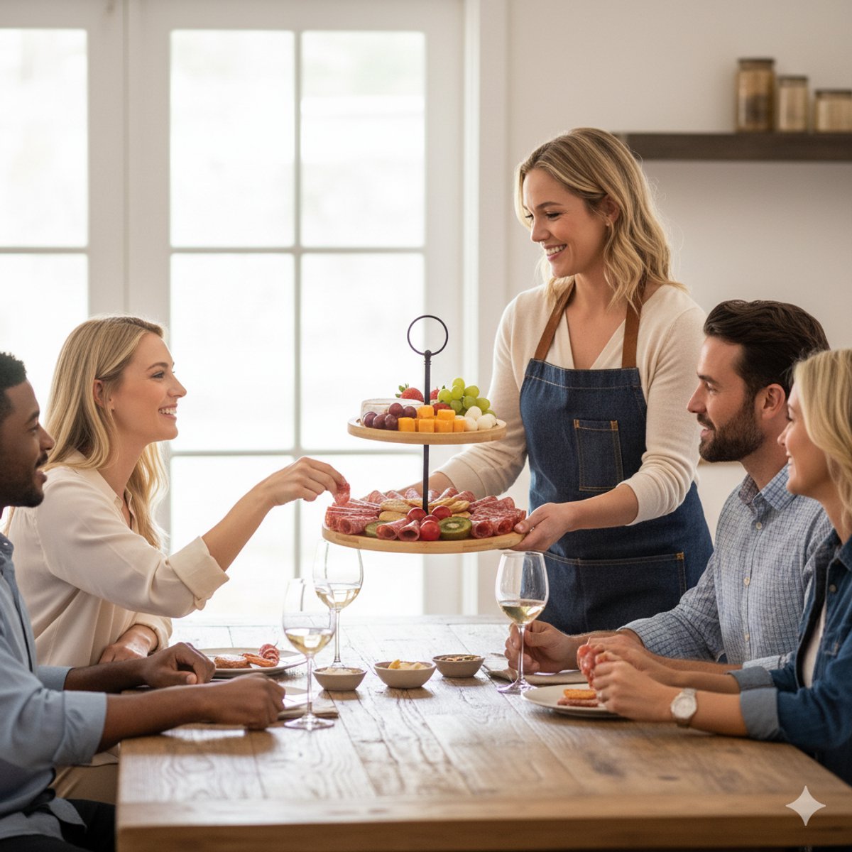 Cheffinger Etagère - 2 - laags - Bamboe - Fruit - Serveerschaal - High - Tea - TEKZEN