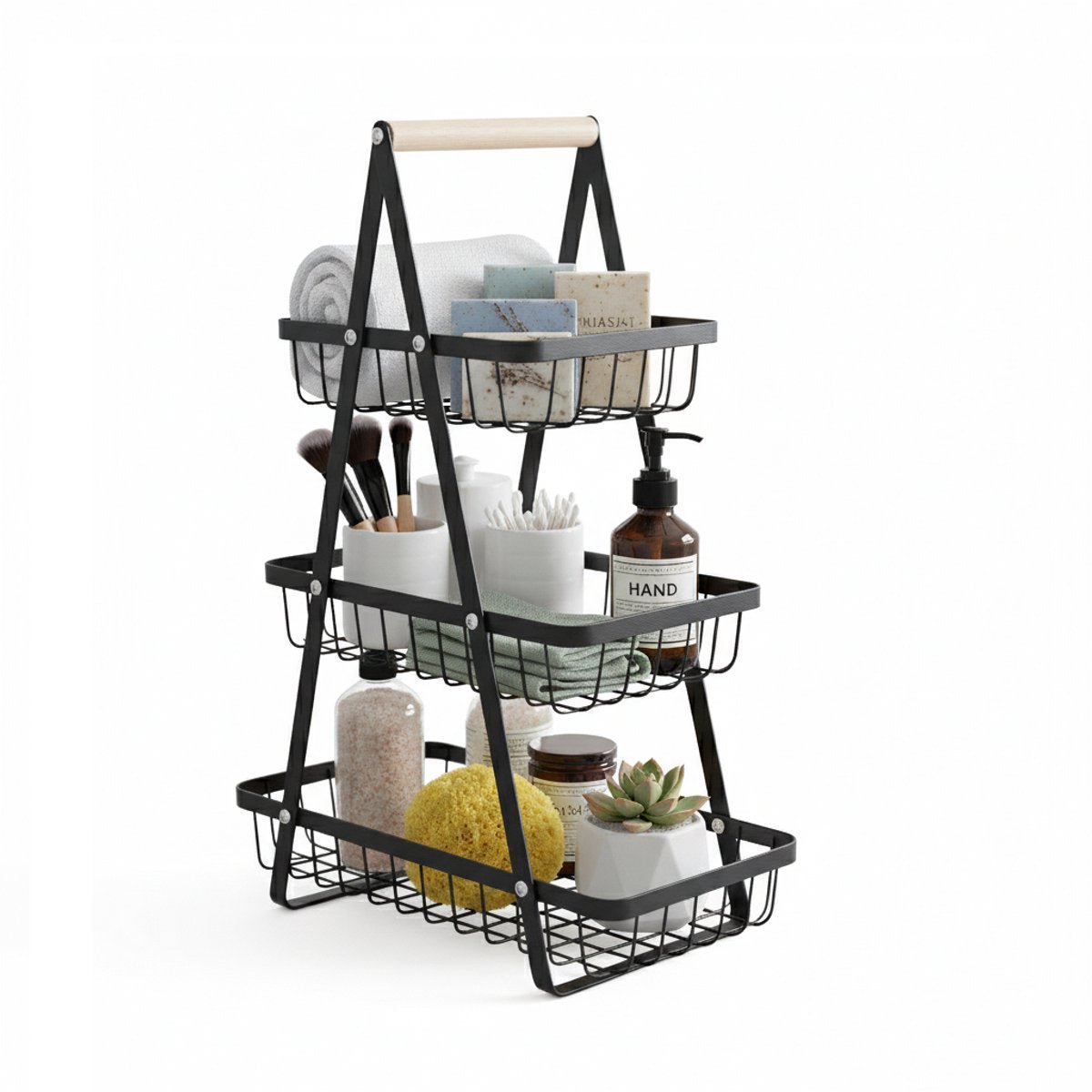 Cheffinger Etagère - 3 Laags - Zwart - Fruitmand - Fruitmand Metaal - Etagère - Decoratie Schaal - Fruitschaal - TEKZEN