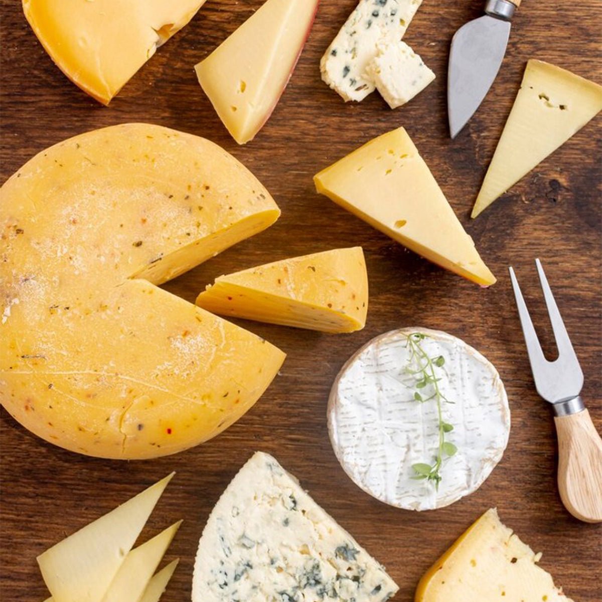 Cheffinger Kaasplank met 2 Kaasmessen - Bamboe - Kaasplankje - Serveerplank - TEKZEN