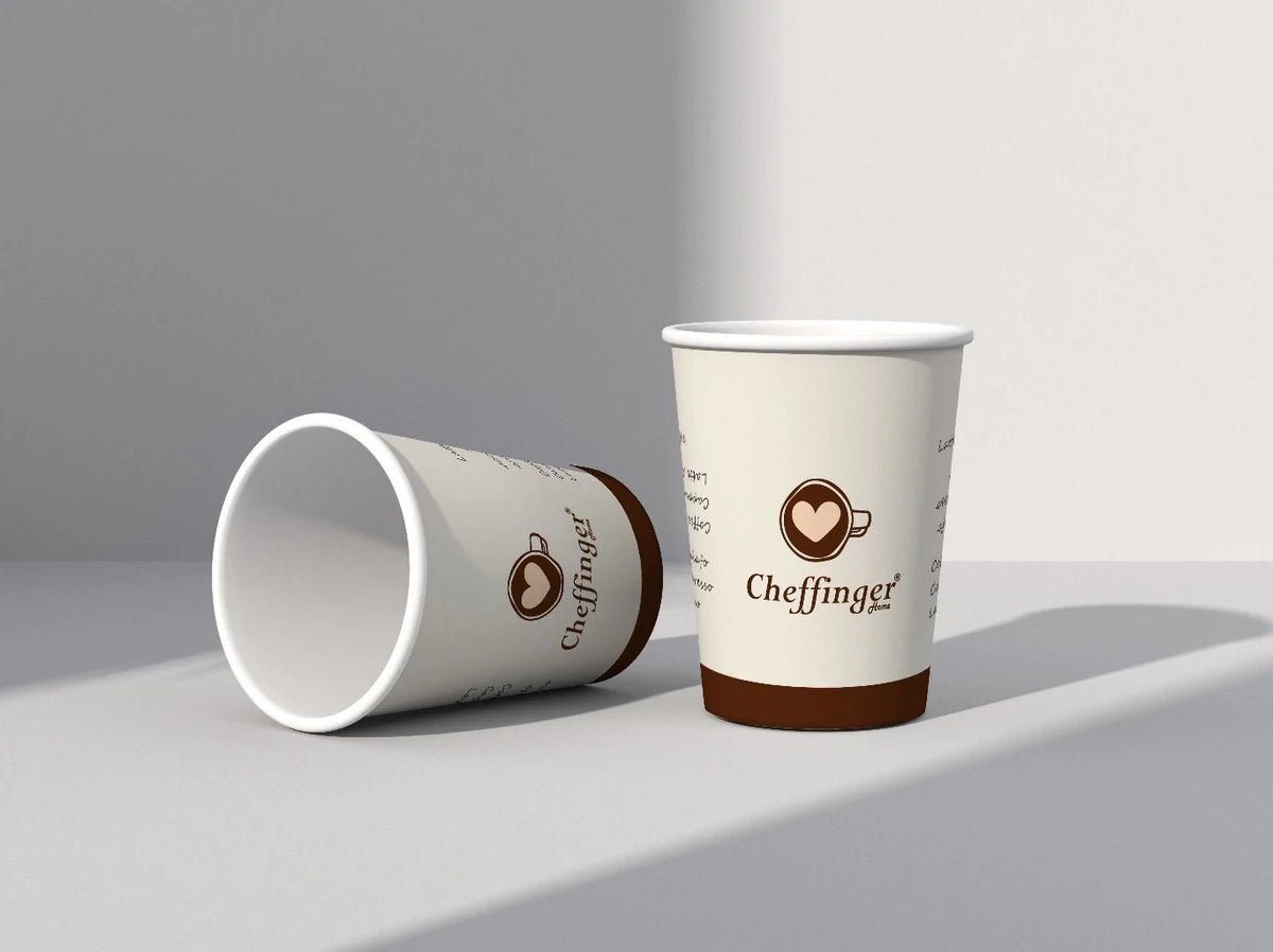 Cheffinger Kartonnen Koffiebeker - 250ml - Cremé - 100 Stuks - TEKZEN