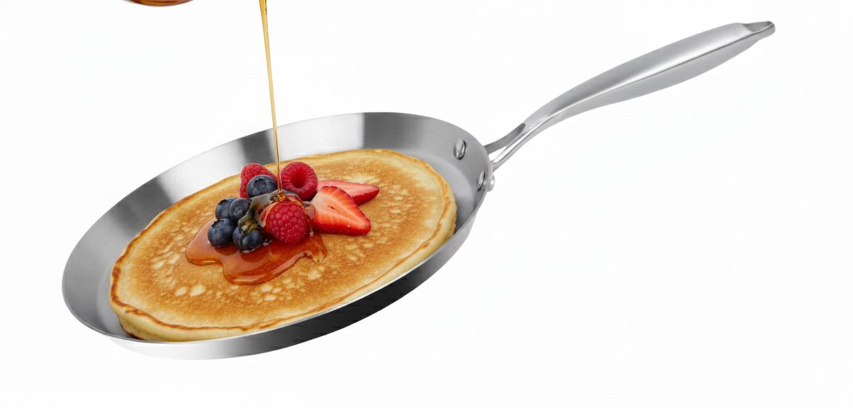 Cheffinger Pannenkoekenpan - 28cm - RVS - Zilver - Crêpespan - TEKZEN