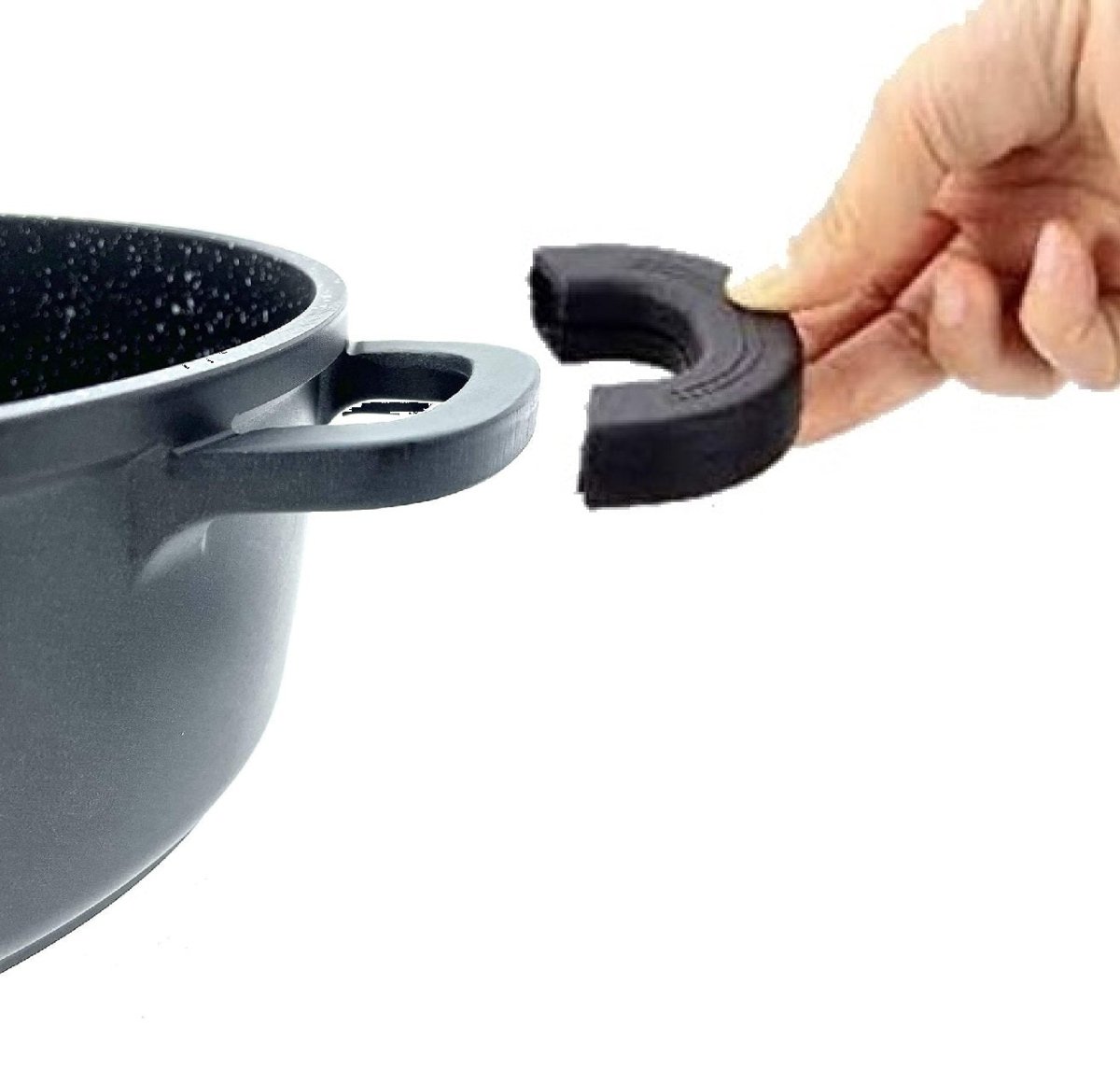 Cheffinger Pannenset met Deksel - 8 - delig - Zwart - Ø20/24/28/32cm - Inductie - TEKZEN
