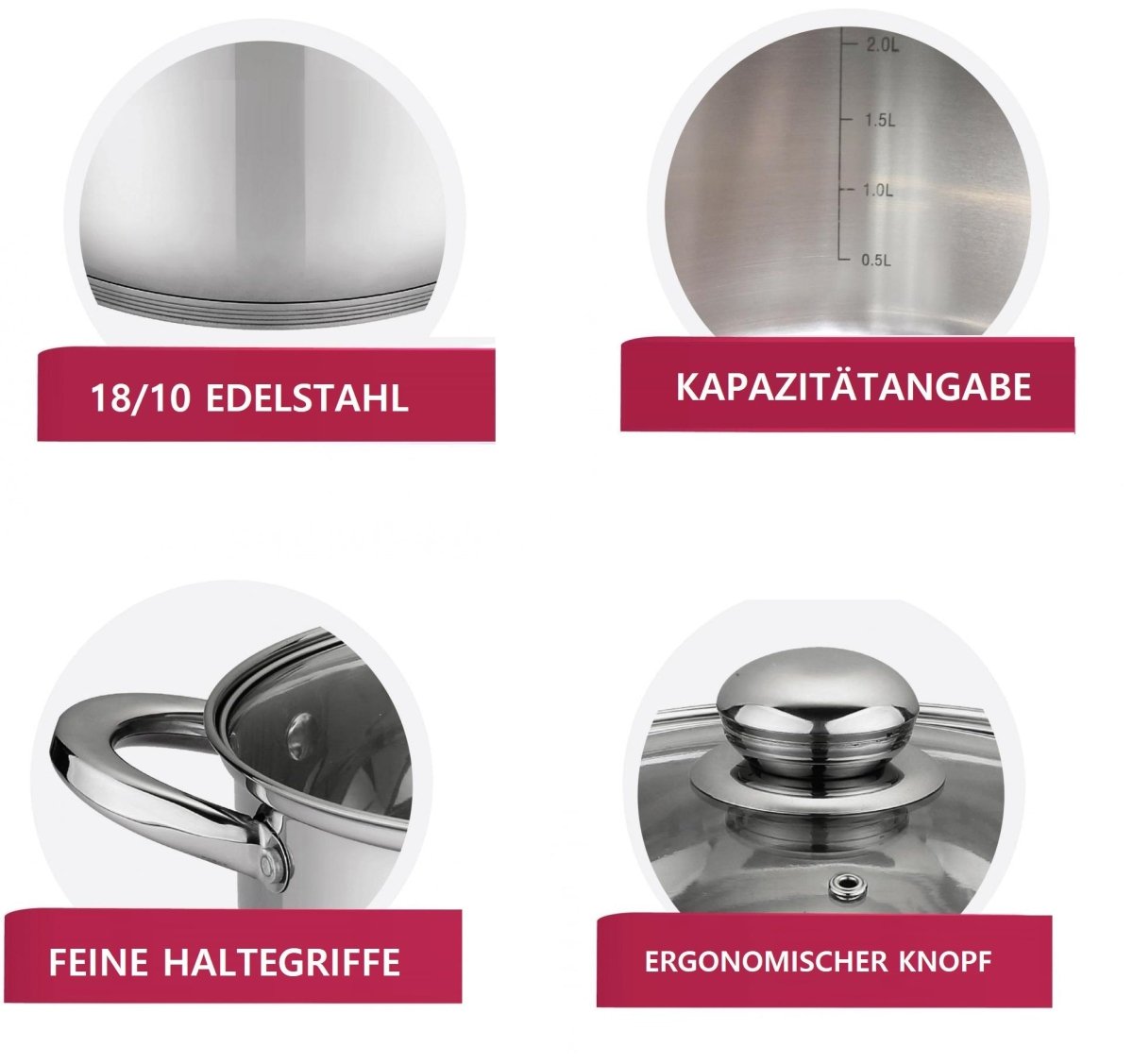 Cheffinger Pannenset - RVS - Kookpannen - Inductie - Diverse Sets - TEKZEN