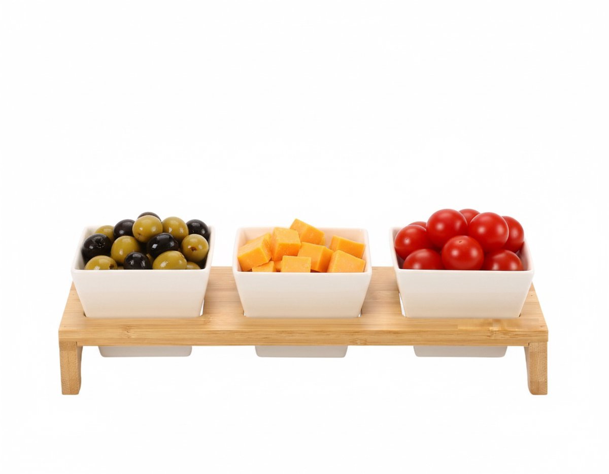 Cheffinger Snackschalen Set - 4 - delig - Bamboe - TEKZEN