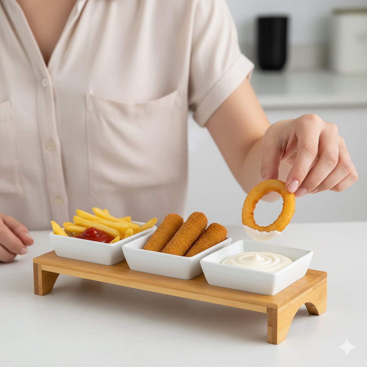 Cheffinger Snackschalen Set - 4 - delig - Bamboe - TEKZEN