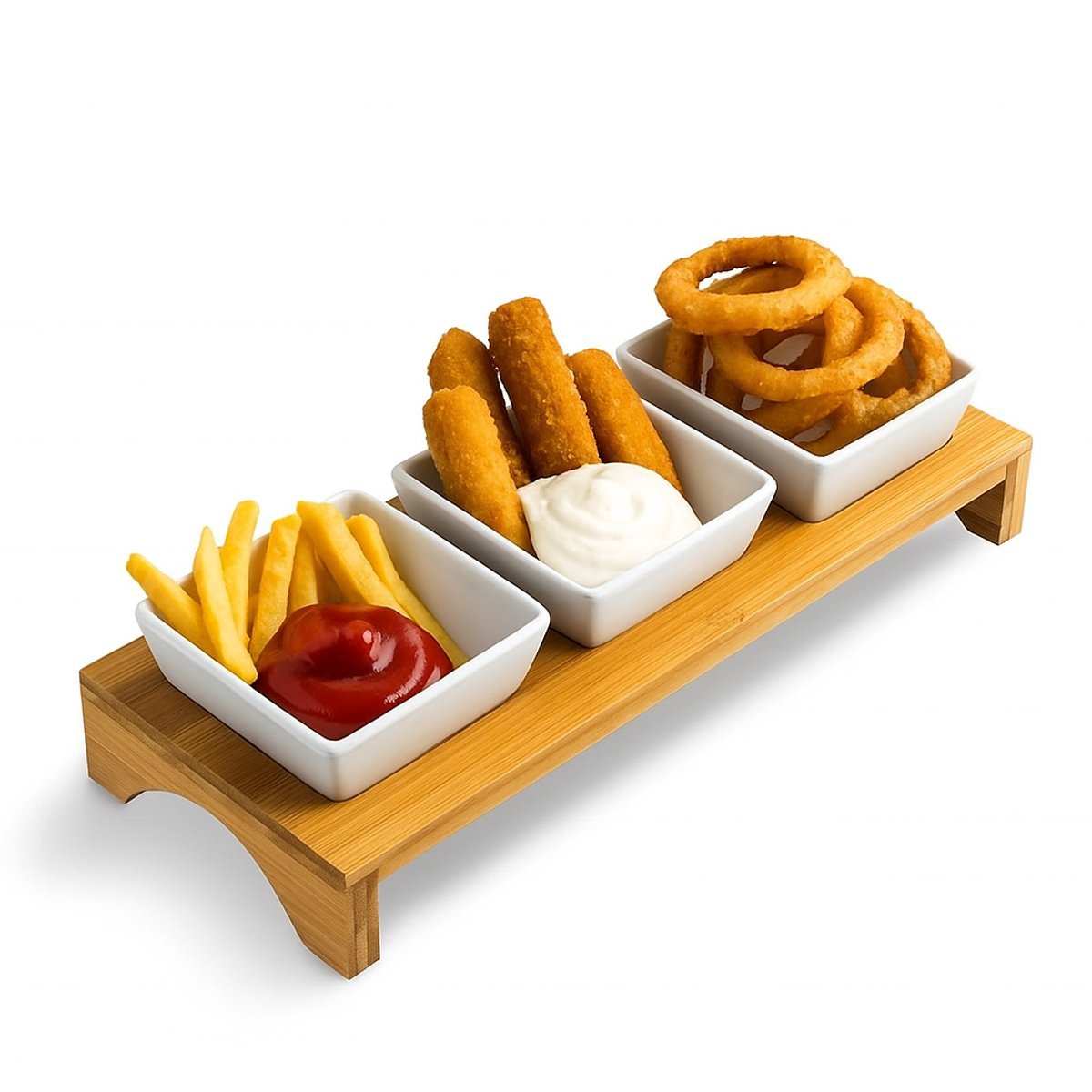 Cheffinger Snackschalen Set - 4 - delig - Bamboe - TEKZEN