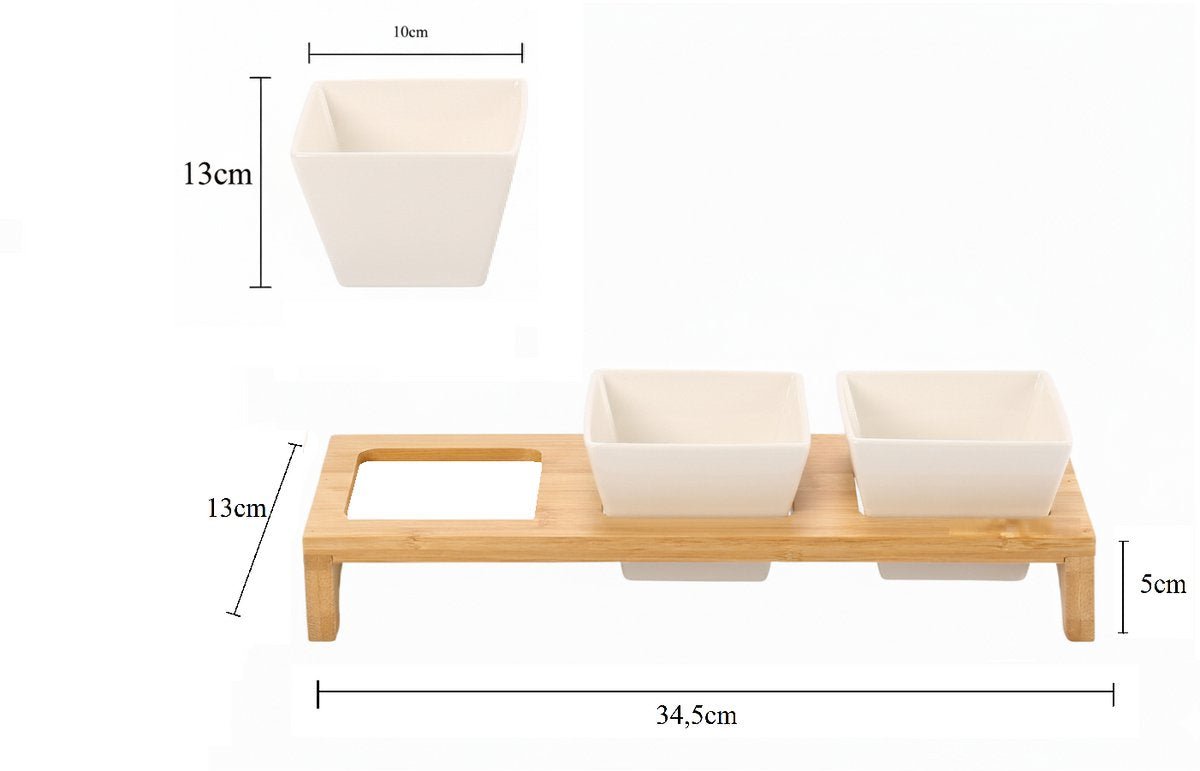 Cheffinger Snackschalen Set - 4 - delig - Bamboe - TEKZEN