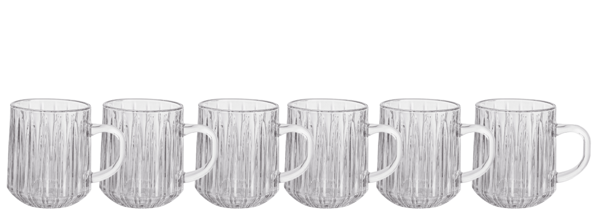 Cheffinger Theeglazen Set - Theeglas - Theekopjes - Set van 6 - Theeglazen met Oor/Handvat - TEKZEN