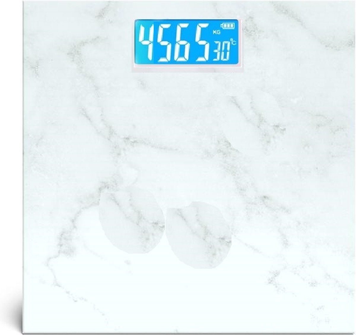 Cheffinger Weegschaal - Personenweegschaal - LCD - Digitaal - 180kg - Marmer Look - TEKZEN