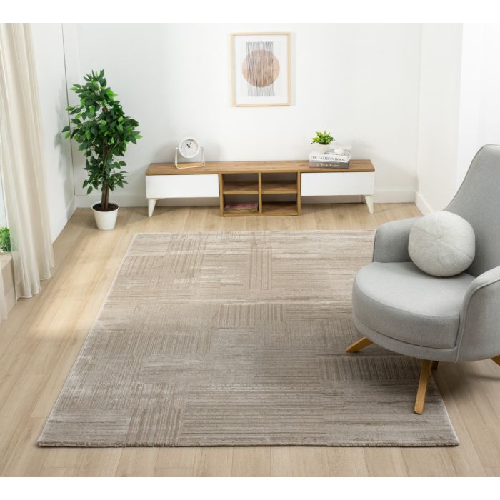 Cinar Carpets Elyse D474A - Vloerkleed Taupe - 10 mm