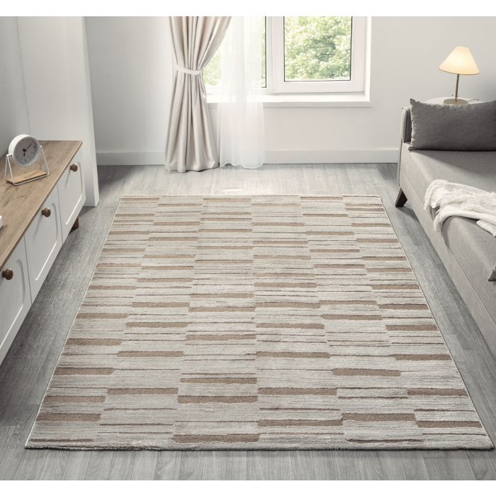 Cinar Carpets Liva D332A - Vloerkleed Taupe - 13 mm