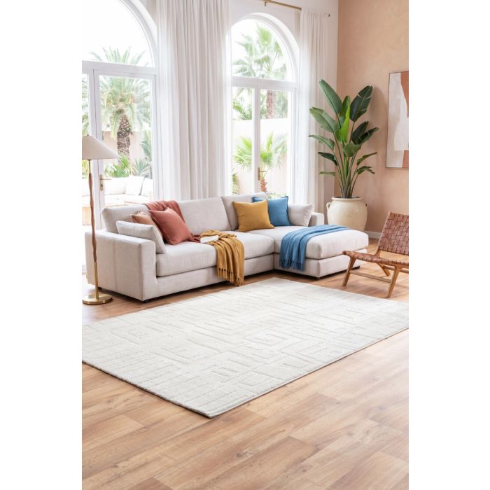 Cinar Carpets Liva F027A - Vloerkleed Crème - 13 mm