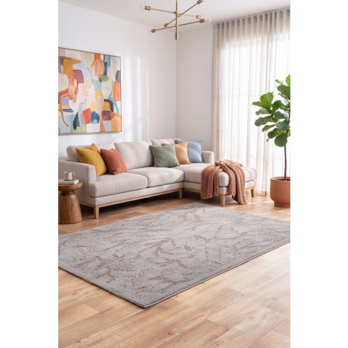 Cinar Carpets Liva F032A - Vloerkleed Taupe - 13 mm