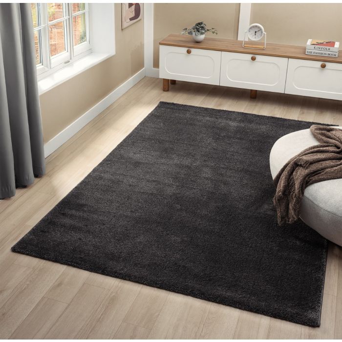 Cinar Carpets Asta 1000A - Vloerkleed Antraciet - 20 mm