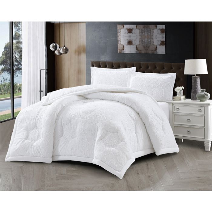 Cinar Sara Bedsprei Set, 3-delig, Wit, 240x260 cm – bedspreiset