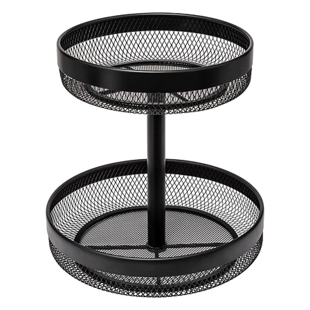 5Five Obstschale – 2-stöckig – Metall – Schwarz – Ø 30 cm – Platz und Stil in einem