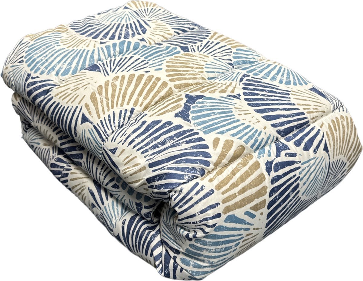 Dubbelzijdig Dekbed zonder Overtrek - 240x220cm - Donkerblauw/Lichtblauw - Wasbaar Dekbed - Hoesloos Dekbed - Tweepersoons Dekbed - TEKZEN