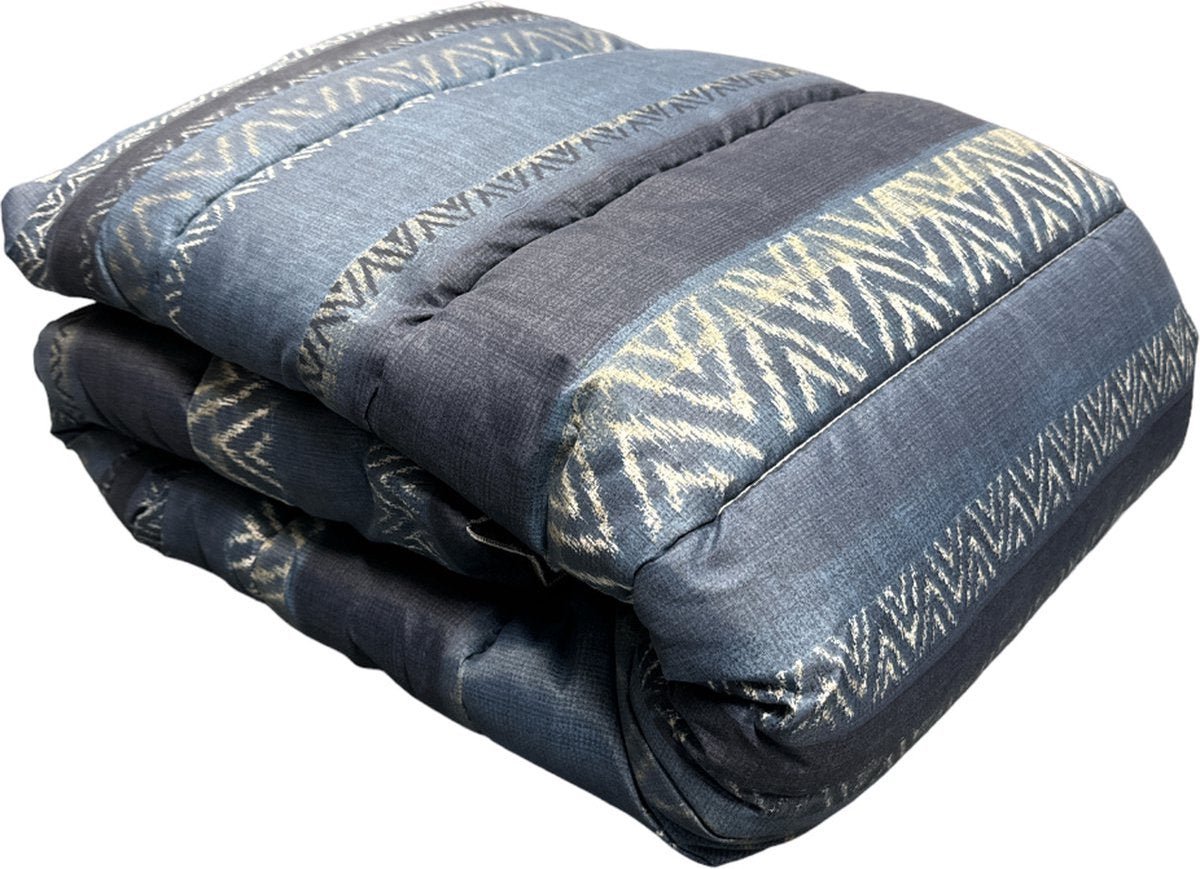 Dubbelzijdig Dekbed zonder Overtrek - 240x220cm - Donkerblauw/Lichtblauw - Wasbaar Dekbed - Hoesloos Dekbed - Tweepersoons Dekbed - TEKZEN