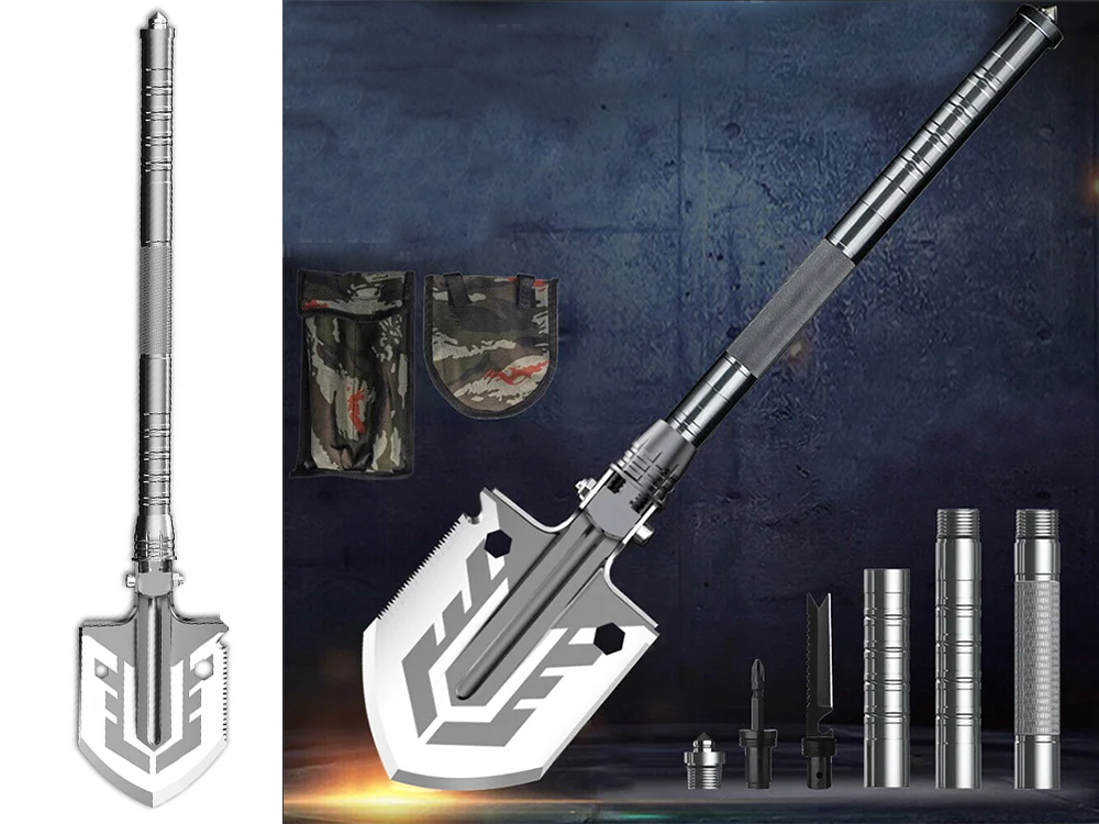 MONOO Opvouwbare Militaire Schep met Etui – Multitool Zaag & Onmisbare Survival Uitrusting