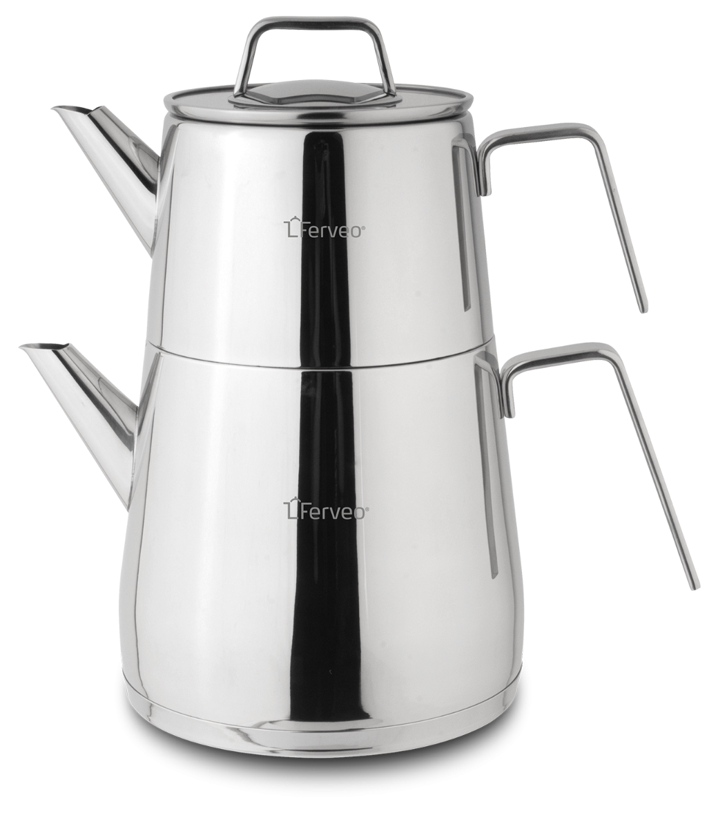 Ferveo Noya - Theepot Set - 1,0/3,0L - Inductie - Turkse Theepot - RVS
