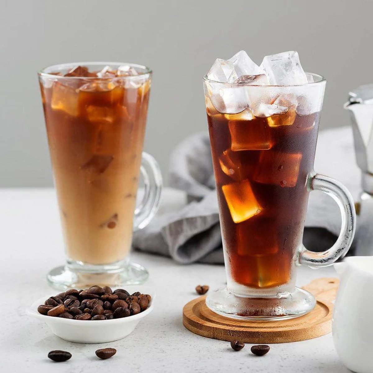 Glozini - Latte Macchiato Glazen Met Handvat - 290ml - Set van 6 - Irish Coffee Glazen - Koffieglazen - TEKZEN