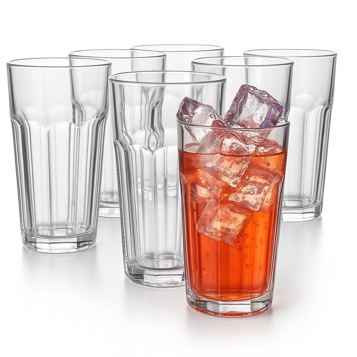 Glozini Longdrinkglazen - 470ml - Set van 6 - Smoothie Glas - Matcha Glas - TEKZEN