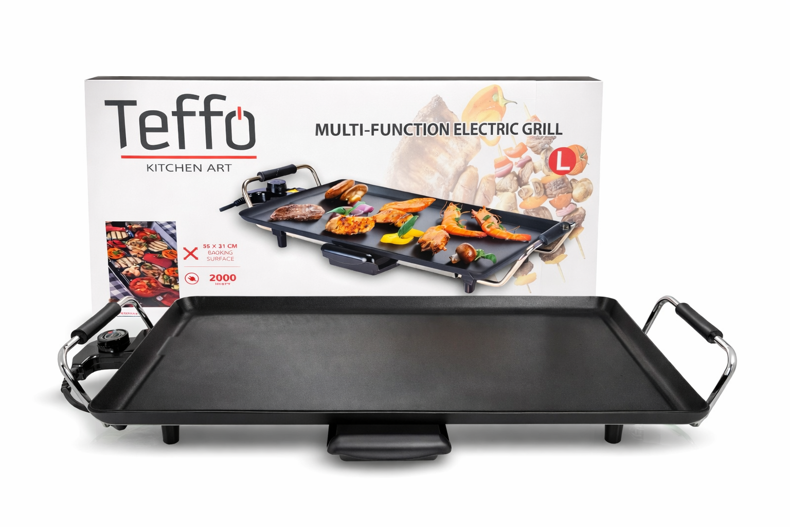 Teffo Teppanyaki Grillplaat - 55cm - 2000W - Gourmet - Tafelgrill