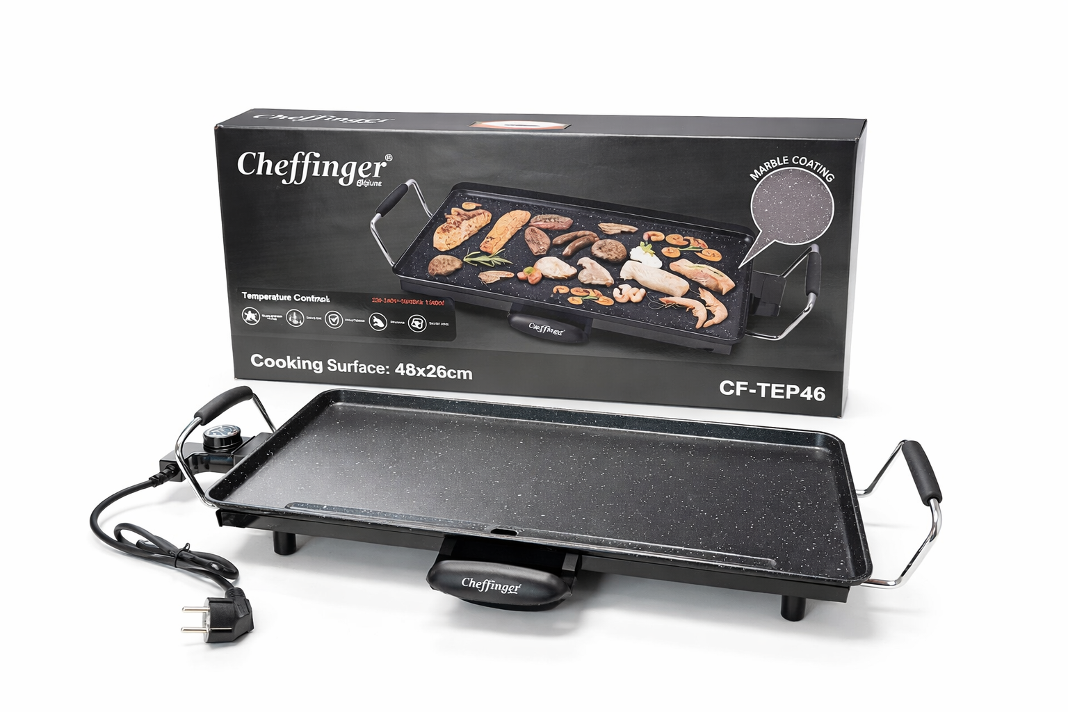 Cheffinger Teppanyaki Grillplaat - 46cm - 1360W - Gourmet - Tafelgrill