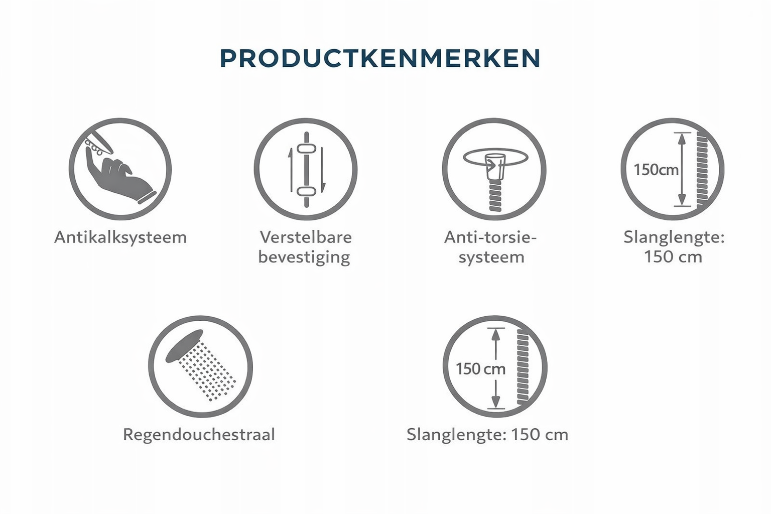 Kuchinox Doucheset Ares - Regendouche - Mat Zwart - Verstelbaar - Compleet met Zeepbakje