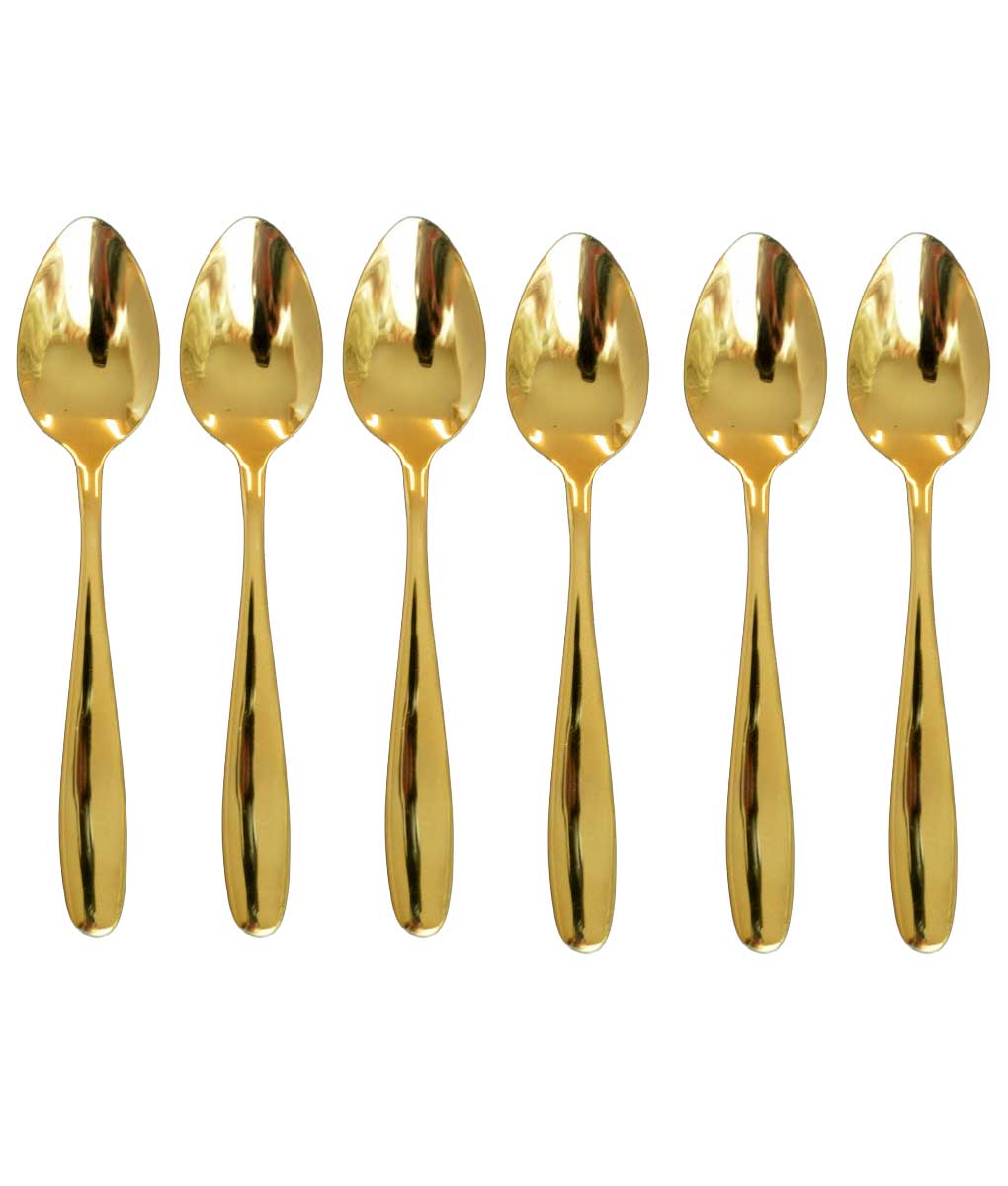 Kadirelli Tafellepel - Set van 12 - RVS lepels - Soeplepels - Goud - TEKZEN