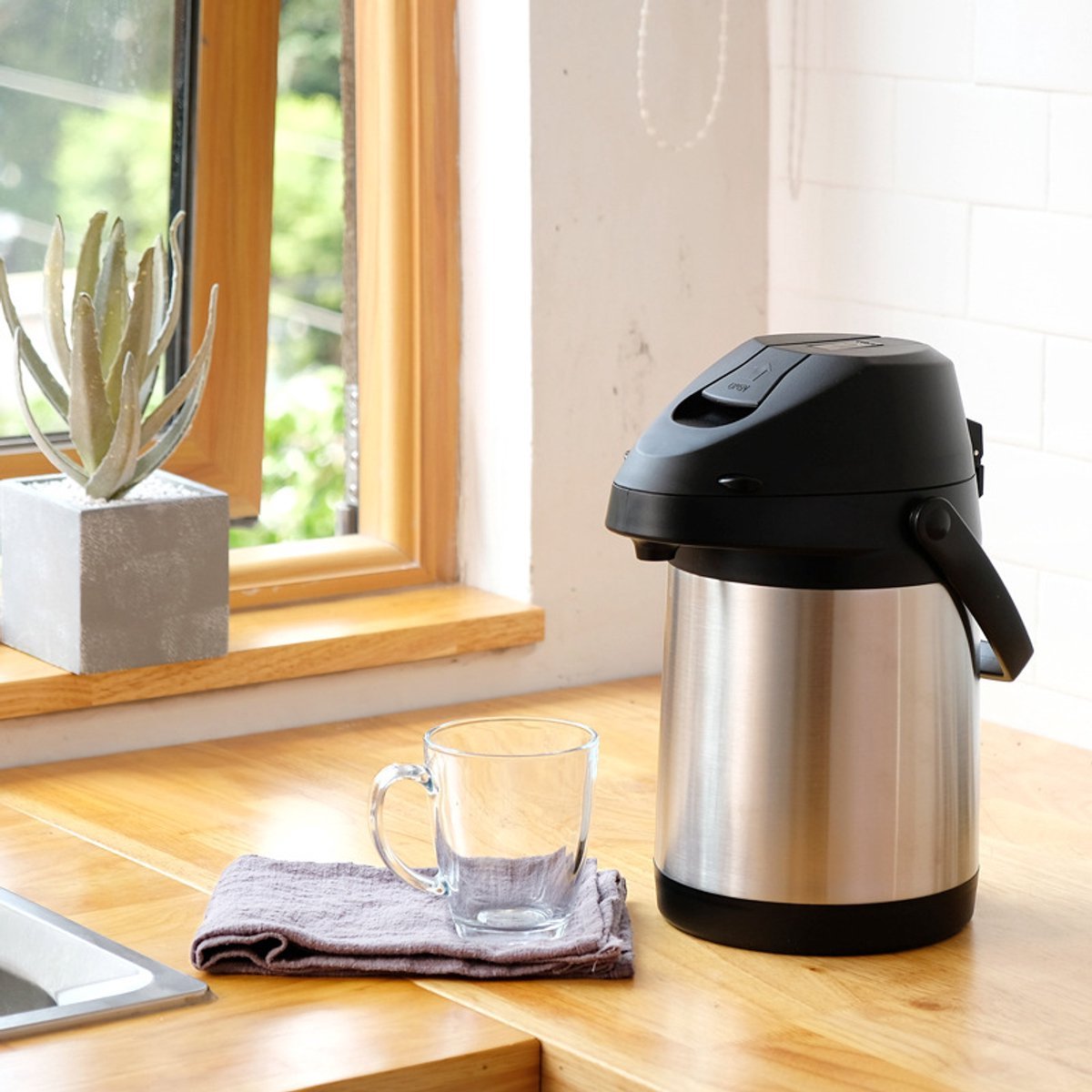 Kadirelli Thermoskan met Pomp - 3 Liter - Thermosfles - TEKZEN