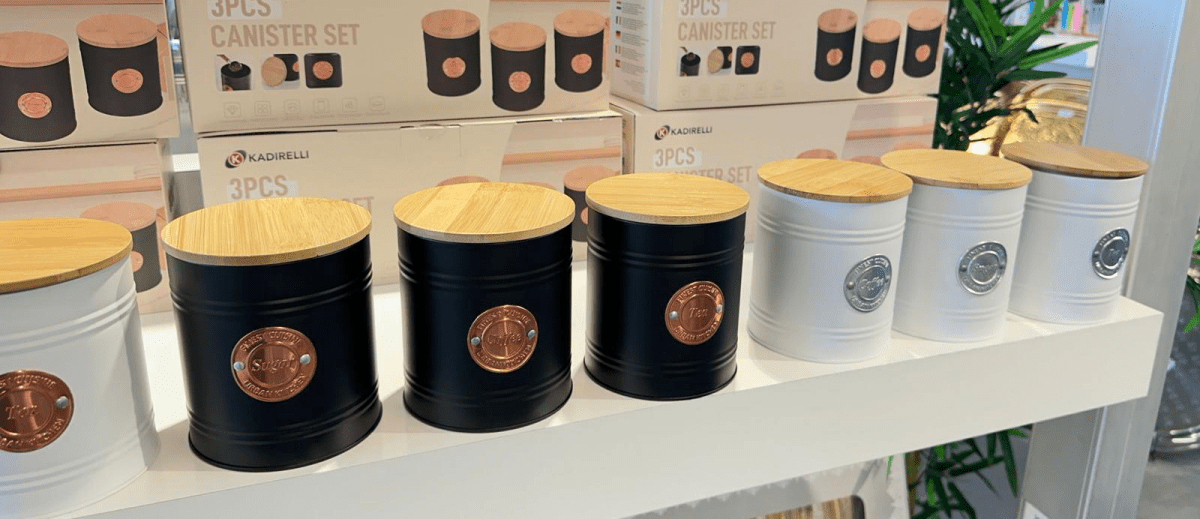 Kadirelli Voorraadbussen met Bamboe deksel - Koffie, Thee en Suiker - TEKZEN