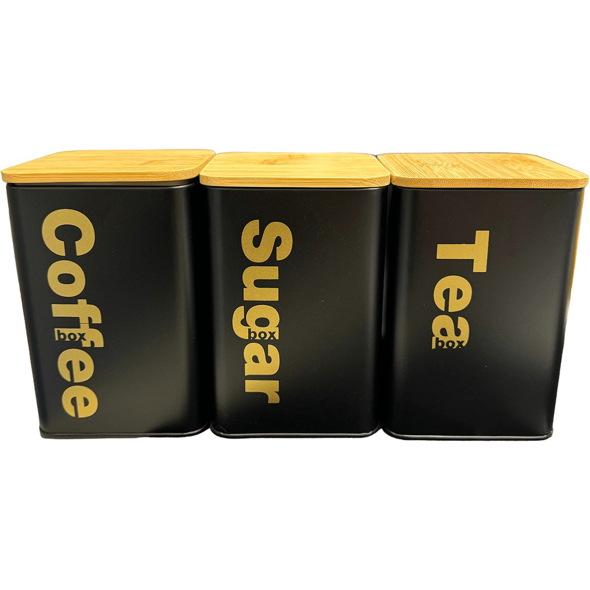 Kadirelli Voorraadbussen met Bamboe deksel - Koffie, Thee en Suiker - TEKZEN