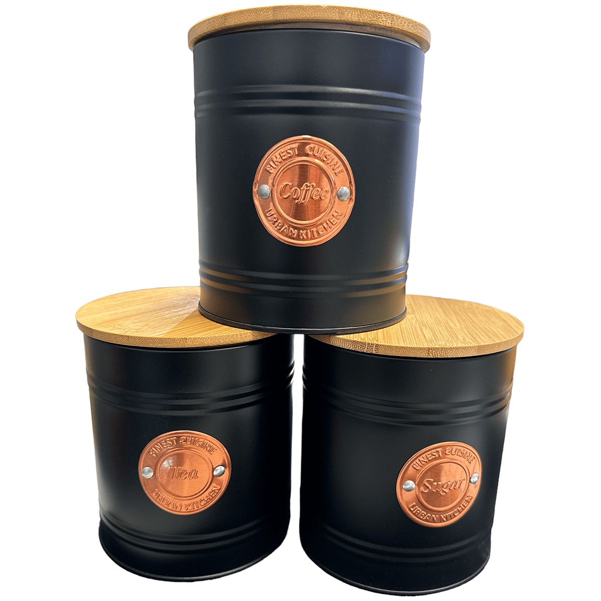 Kadirelli Voorraadbussen met Bamboe deksel - Koffie, Thee en Suiker - TEKZEN