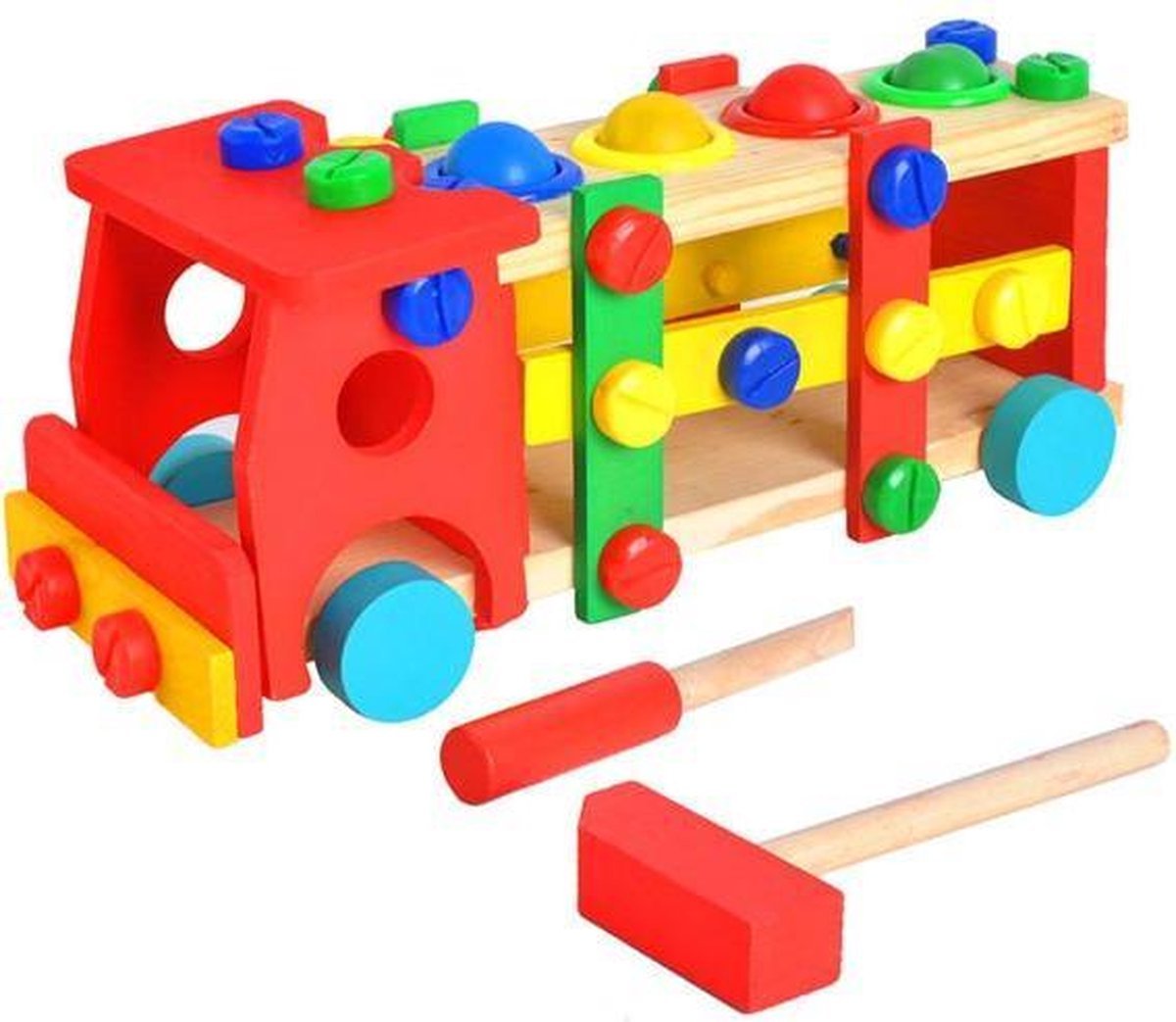 Kruzzel Houten Werkvoertuigen - Houten Bouwtruck - Houten Speelgoed - Houten Truck - Houten Speelgoed Vrachtwagens - TEKZEN