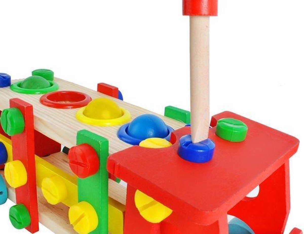 Kruzzel Houten Werkvoertuigen - Houten Bouwtruck - Houten Speelgoed - Houten Truck - Houten Speelgoed Vrachtwagens - TEKZEN