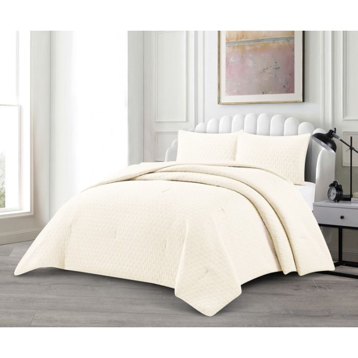 Lavella Alara Bedsprei Set, 3-delig, Crème, 240x250 cm – bedspreiset